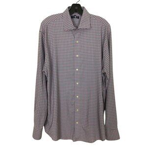 Peter Millar Shirt Men’s L Large Plaid Collared Button Down Crown Crafted